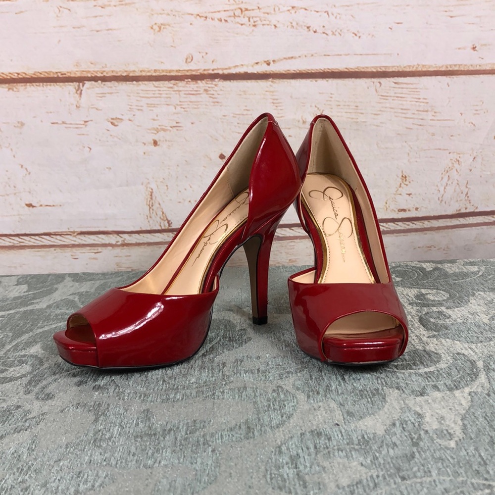 DWS1 - Jessica Simpson Really Red Josette Heel- Size 5
